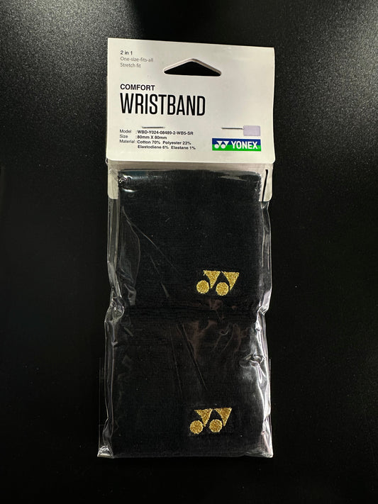 Yonex Comfort Wrist Band (2in1) (8x8cm) (Black/Gold)