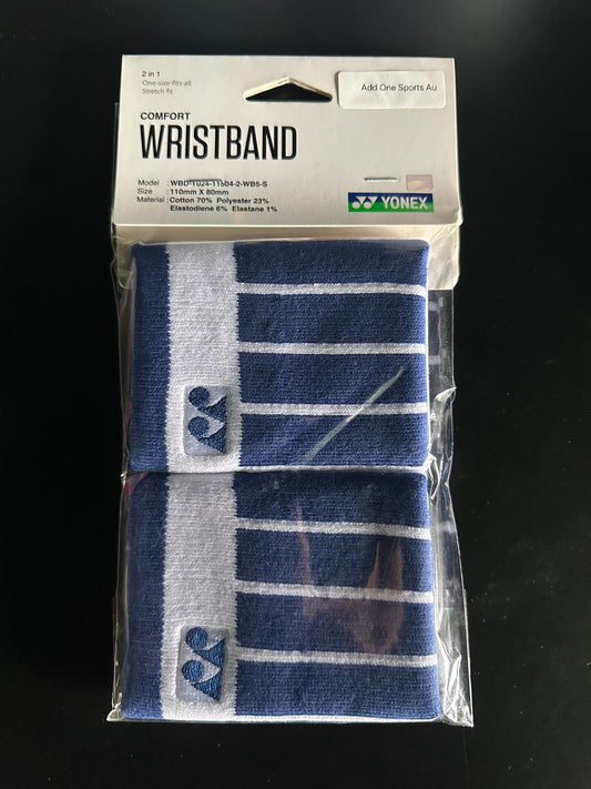 Yonex Comfort Wrist Band (2in1) (11x8cm) (Blue/White)