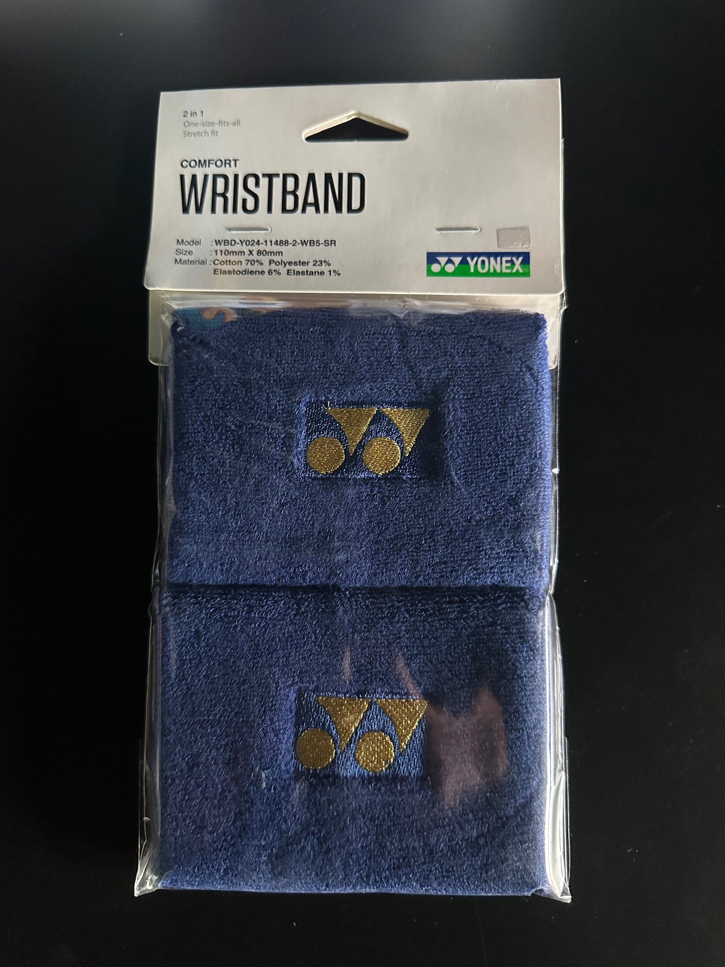 Yonex Comfort Wrist Band (2in1) (11x8cm) (Blue/Gold)