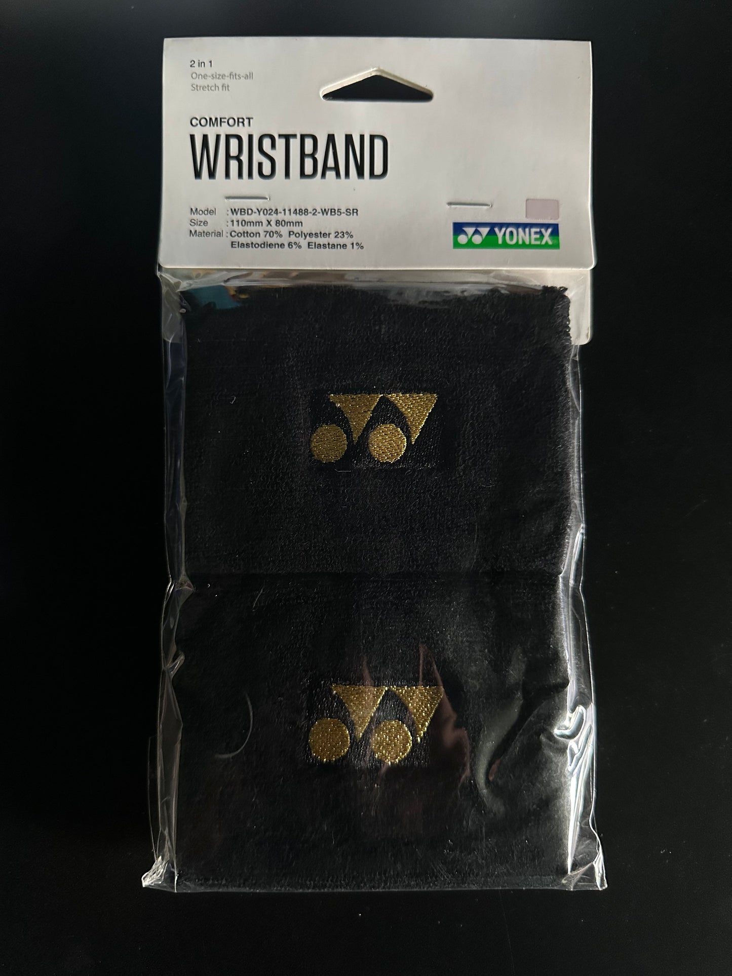 Yonex Comfort Wrist Band (2in1) (11x8cm) (Black/Gold)