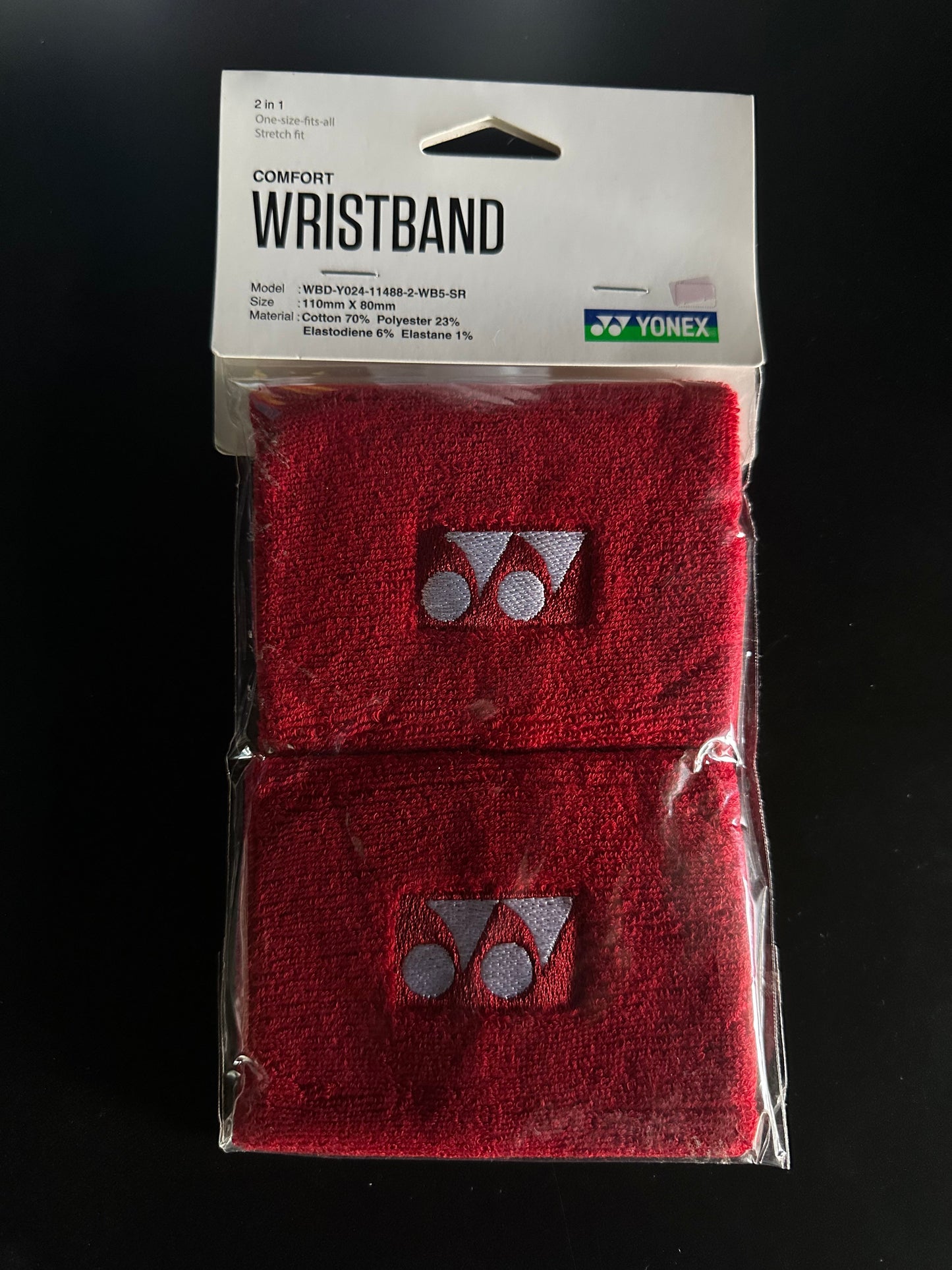 Yonex Comfort Wrist Band (2in1) (11x8cm) (Red)