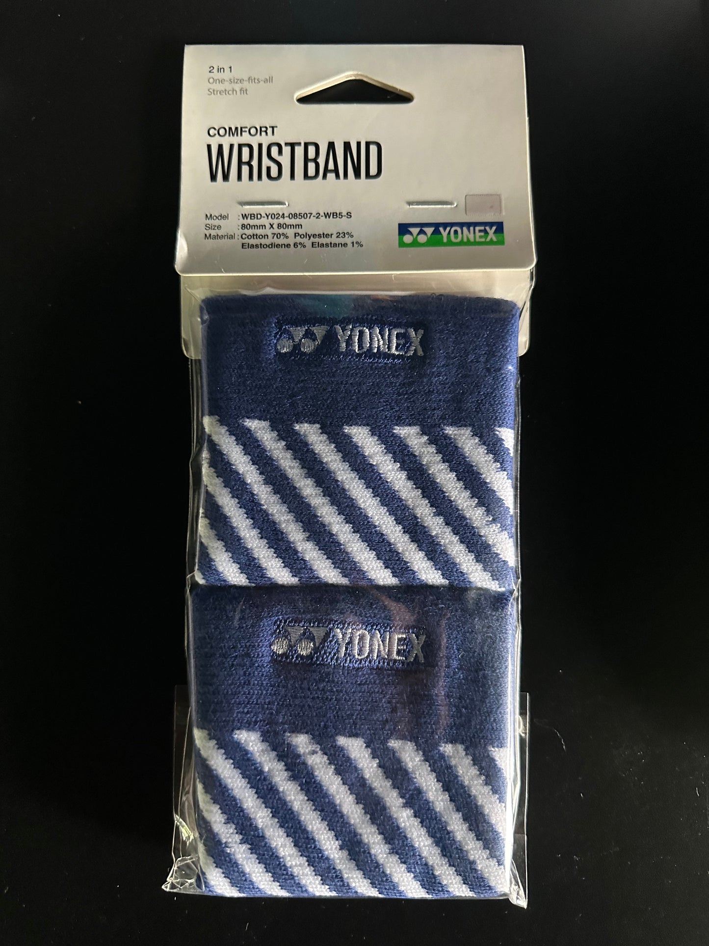 Yonex Comfort Wrist Band (2in1) (8x8cm) (Blue/White)