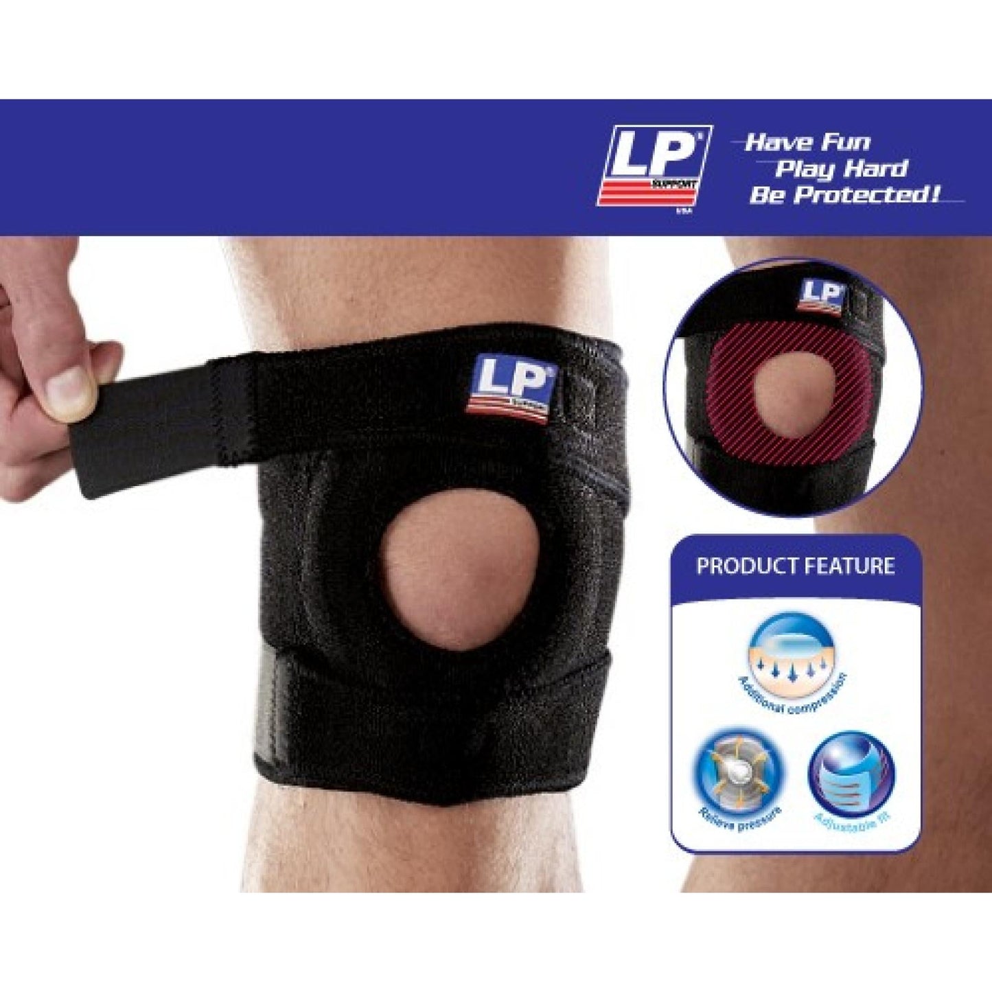 LP Open Patella Knee Support (Black)